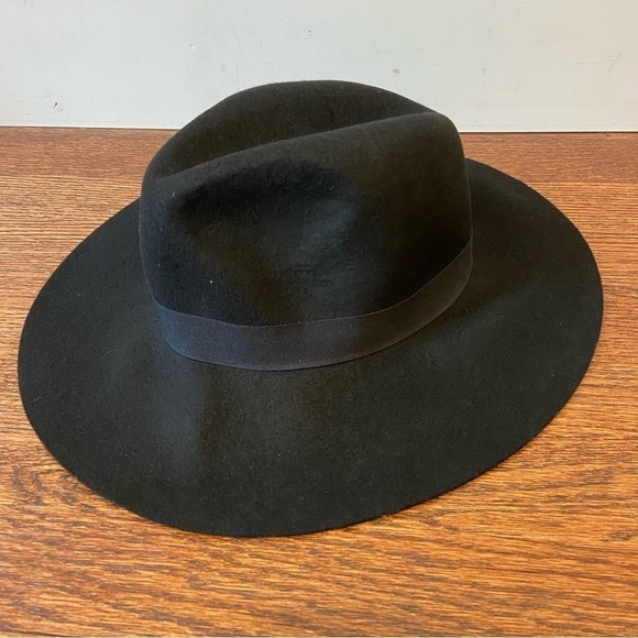 Banana Republic | Black Wool Fedora Hat Size Medium/Large - Picture 2 of 7